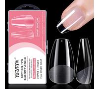 YSUVIN Pose Américaine Ongles Capsule Courte 240PCS Faux Ongles en Gel 12 Tailles Artificiel Transparente Préforme Faux Ongles Pour Femme Prothésiste Ongulaire Salons de Manucure, CERCUEIL COURT