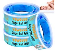 YSWOVUO 4 Pièces Cassettes Recharge Poubelle a Couche, Grande Capacité Bebe Recharge Sac Poubelle Couche Compatible avec Foppapedretti, Angelcare, LitterLocker ll, Anti-Odeur