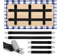 YSWOVUO 5 Pièces Élasticité Réglable Clips Pince pour Nappe, Clips de Nappe à Sangle Cachée, Attache Nappe pour Sécuriser Nappe Pique-Nique Tables Canapé Lit, Accroche Nappe Exterieur & Intérieur
