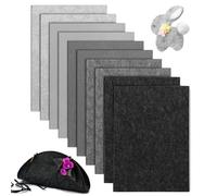 YSWOVUO Lot de 10 Feuille de Feutrine 20x30cm, épaisseur 2mm Tissu en Feutre, Feutrine Loisir Creatif pour DIY Sacs en Feutre Cousus, Sac de Crayon, Tapis de Table, Artisanat Patchwork, Série Grise