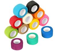 YSWOVUO Lot de 12 Bandage Autoadhésif 2,5cm x 4,5m, Non-tissés Bandage Cohésif, Bandage Elastique Cohésif, Bande Kinesiologie, Bande Auto Agrippante pour Vétérinaire Entorses Cheville Sportives