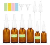YSWOVUO Lot de 6 Flacon Pulvérisateur Nasal Vide, 30ml+10ml Verre Vaporisateurs Nasaux Vide avec Buses Entonnoir Étiquettes, Réutilisable Spray Nasal Vides pour Parfum, Huiles Essentielles, Saline