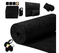 YSWOVUO Rouleau de Feutre 30cm×300cm×3mm, Tissu en Felt, Feutrine Loisir Creatif pour DIY Sacs en Feutre Cousus, Sac de Crayon, Tapis de Table, Artisanat Patchwork, Feutrine Noir