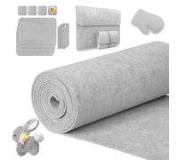 YSWOVUO Rouleau de Feutre 30cm×300cm×3mm, Tissu en Felt, Feutrine Loisir Creatif pour DIY Sacs en Feutre Cousus, Sac de Crayon, Tapis de Table, Artisanat Patchwork, Feutrine Gris