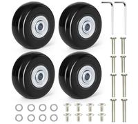 YSWOVUO Roulette Valises de Remplacement, 4 Pièces Roue Valise de Rechange 50 mm x 18 mm, Roulette pour Valise en Caoutchouc avec Essieux, Roues de Bagages Universelle pour Valises et Trolleys