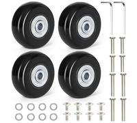 YSWOVUO Roulette Valises de Remplacement, 4 Pièces Roue Valise de Rechange 50 mm x 18 mm, Roulette pour Valise en Caoutchouc avec Essieux, Roues de Bagages Universelle pour Valises et Trolleys