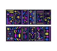 YsXoWiui 12 Autocollants Lumineux pour Art, Tatouages temporaires pour Les Soirées Blacklight, Style A