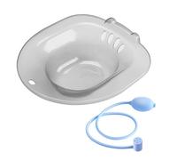 YsXoWiui Baignoire de Siège, Abattant de Toilette, Lavabo En Polypropylène avec Chasse D'eau pour Femmes et Personnes âgées, Salle de Bain, gris B