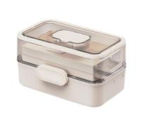 YsXoWiui Boîte à Pharmacie familiale, boîte de Premiers Secours, Organiseur de Table Transparent pour Bureau, Commode, Blanc