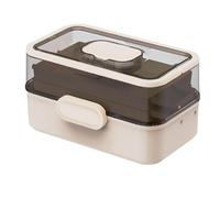 YsXoWiui Boîte à Pharmacie familiale, boîte de Premiers Secours, Organiseur de Table Transparent pour Bureau, Commode, Beige