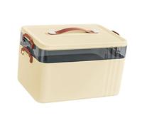 YsXoWiui Boîte de Rangement Médicale Coffret de Premiers Soins Mallette de Rangement Organisateur Familial Spacieux et Léger avec Poignée en Cuir Approprié, 2 Couches