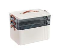 YsXoWiui Boîte de Rangement Médicale Coffret Médical Trousse de Premiers Soins et Organisateur de Médicaments avec Poignée en Cuir Approprié pour la Maison, 3 Couches