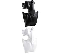 YsXoWiui Buste en Résine Noir, Composé de 2 Pièces, Idéal comme Présentoir à Bijoux Ou Porte-Colliers.