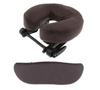 YsXoWiui Coussin Facial pour Table de Massage, Oreiller de Relaxation pour Le Visage, Support pour Les Bras et Base Réglable, Fabriqué en Mousse et Cuir PU, Co, Brun, 28cm