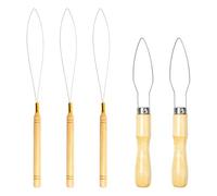 YsXoWiui Enfile-aiguille à Manche En Bois, Tire-micro-anneaux, Embouts de Fil, Réutilisable, Facile à Utiliser, Accessoire de Couture Portable, Retourne-boucle, Ensemble C