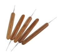 YsXoWiui Ensemble de 5 Crochets à Cheveux En Bambou pour Dreadlocks, Comprenant Deux Crochets pour Une Pose Facile, pour Les Soins Capillaires et Un Usage Prof, 0.5mm