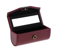 YsXoWiui Étui à Rouge à Lèvres avec Miroir, Boîte de Rangement, Porte-rouge à Lèvres, étui de Sac à Main, Miroir Compact, Fermeture à Bouton, Idéal pour Offrir, Vin rouge