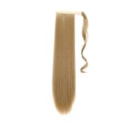YsXoWiui Extension Queue de Cheval Lisse de 66 Cm, Synthétique, Douce Comme Du Velours, à Enrouler pour Filles, marron doré