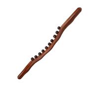 YsXoWiui Gua Sha Bâton de Massage Scraping En Bois Perlé Guasha Outil Sculpture Corporelle Points Acupression Ergonomique Portable Relaxant pour Sportifs Trava, 10 Perles Carbonisées
