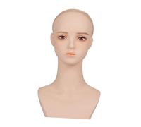 YsXoWiui Mannequin Tête Femme Bald Présentoir Perruque Modèle PVC Résistant Maniable Base Plate Adapté Aux Magasins Espaces Professionnels Maisons, styler un