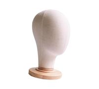 YsXoWiui Mannequin Tête Modèle Support Chapeau Présentoir Porte Perruque Bois Tissu Surface Lisse Portable Stable Adapté pour Cadeau Décoration Maison Salon Ma, brun