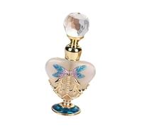 YsXoWiui Mini Flacon de Parfum En Verre, Flacon Vide, Léger et Portable, En Verre et Alliage, avec Couvercle, Idéal pour Les, Le Rangement, Bleu