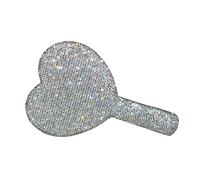 YsXoWiui Miroir Cosmétique, Miroir à Main, Miroir de Maquillage, Miroir de Poche Au Design Cristal et à La Forme de Cœur Luxueuse, Idéal pour Les Femmes et Les, blanche