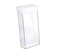 YsXoWiui Porte-brochures 4,3 x 9,8 pouces, fixation murale avec couvercle, présentoir pour brochures, pour expositions, églises, bureaux, Clair