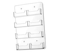 YsXoWiui Porte-cartes de Visite Mural En Acrylique Transparent Support pour Autocollants à Poches Multiples Pré-percées Rack D'Exposition Horizontal pour Cart, 8 Poches