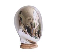 YsXoWiui Présentoir pour Tête de Mannequin En Bois et Polypropylène. Surface Lisse et Stable pour Perruques, Lunettes et Chapeaux, Idéal pour Une Utilisation à, argent