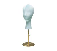 YsXoWiui Présentoir pour Tête de Mannequin, Présentoir pour Chapeaux, Présentoir pour Perruques, Recouvert de Velours avec Une Structure Métallique Robuste et, Bleu