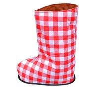 YsXoWiui Protège-Pied Enveloppe Plâtre Chaussette Imperméable Chaude Semelle Renforcée Antidérapante Tissu Doux Réutilisable Ajustement Facile Adaptée Femmes H, Red Grid L