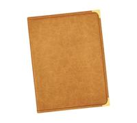 YsXoWiui Restaurant Menu Couverture Porte-menu Livret Dossier Carte Menus Organiseur Élégant en PU Métal PVC Adapté Événement Café Boutique, Brun