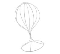 YsXoWiui Support D'affichage de Stockage de Chapeau En Métal, Support de Perruques de Cheveux, Outil de Support D'étagère, blanc