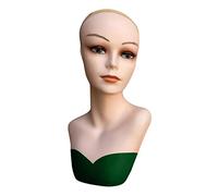 YsXoWiui Tête de Mannequin D'entraînement avec Support, Visage Féminin, Bandeau Inclus, Idéal pour Salon de Coiffure et Usage Domestique, Vert