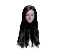 YsXoWiui Tête de Poupée Féminine 1/6 pour Personnage Articulé Accessoire de Customisation Créative Complément pour Exposer Photographie Collection, Cheveux Noirs Longs Et Lâches
