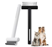 YSYONBOE 2PCS Brosse Chien et Chat Poil Long Brosse de Toilettage pour Chat Professionnel Râteau de Toilettage Chiens Demelant pour Sous Poil, Élimine Les Nœuds, Les Tapis et Les Cheveux Emmêlé