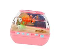 Ysyqkn 1 Aquarium Jouet Aquarium Enfant Mini Bassin Poisson Jouet Interactif Simulation Poisson avec Lumières Musique Récits Matériau PP Adapté à La, Rose