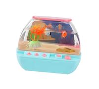 Ysyqkn 1 Aquarium Jouet Aquarium Enfant Mini Bassin Poisson Jouet Interactif Simulation Poisson avec Lumières Musique Récits Matériau PP Adapté à La, Bleu
