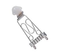Ysyqkn 1 Ensemble Chevalet Trapèze Guitare Électrique Intégrant Cadre Métallique Cordier de Remplacement Six Cordes Article pour Guitare Archtop Semi-caisse, Argent