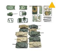 Ysyqkn 10 Pièces Maquette de Char Puzzle Véhicule Blindé Jeu de Construction à Monter Miniature de Collection 1/144 pour Amateurs de Bricolage et Décoration, CN et États-Unis