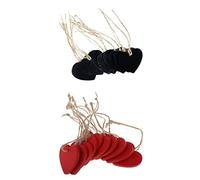 Ysyqkn 10 Pièces Tableau Noir Suspendu Mini Tableau Mémo Étiquette Artisanale En Bois Panneau Effaçable MDF Légèreté et Stabilité Convient pour Labeling Nour, 10 pièces rouge + 10 pièces noir, 65mm