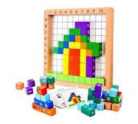 Ysyqkn 100 Pièces Blocs de Construction en Bois Empilables Cubes de Tri de Couleurs Apprentissage des Mots Adapté aux Enfants École Maternelle