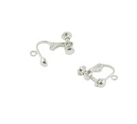 Ysyqkn 12 Billes à Clip pour La Fabrication de Bijoux DIY à Partir D'ébauches de Boucles d'oreilles à Vis, Argent Blanc