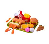 Ysyqkn 13 Pièces Ensemble de Jeu D'Aliments Cuisine Jouets Découpage Plateaux Simulation Matériau PP Conçu pour Jeux de Rôle Enfants Éveil Maternelle Apprent, Hamburger