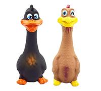 Ysyqkn 2 Jouets pour Animaux de Compagnie en Caoutchouc en Forme de Poulet Qui Couinent, à Mâcher, à Presser et à Faire Crier.