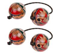 Ysyqkn 2 Pièces Boule de Rythme Instrument Musical Percussion Hochet Maracas Africain Bois Fer Adapté Aux Enfants Animation Concert Fête Familiale, 2 paires