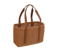 Ysyqkn 2 Pièces Panier Tressé Panier à Panier Organisateur Panier à Fleurs en PP Résistant et Léger à Anse Utilisable pour Courses Mai, Grand
