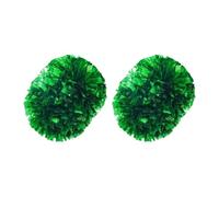 Ysyqkn 2 Pièces Pompons de Cheerleading avec Poignée Accessoires pour Danseurs Aspect Scintillant Longue Durée Utilisation PVC Adapté aux Fêtes Scolaires, Vert