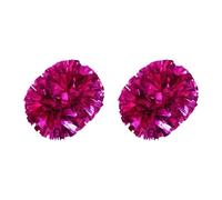 Ysyqkn 2 Pièces Pompons de Cheerleading avec Poignée Accessoires pour Danseurs Aspect Scintillant Longue Durée Utilisation PVC Adapté aux Fêtes Scolaires, Rose Rouge